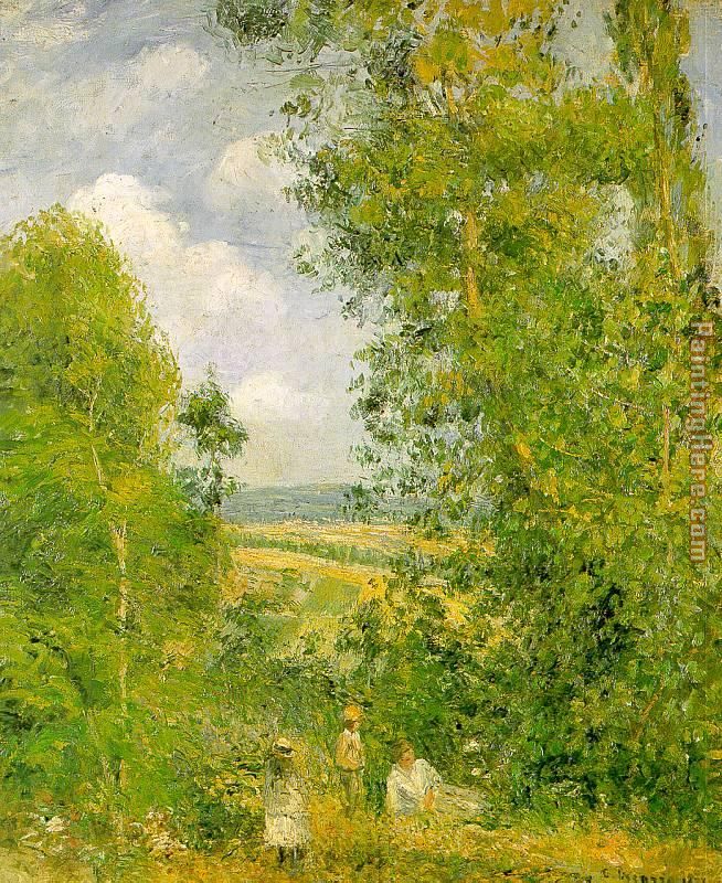 Resting in the Woods at Pontoise painting - Camille Pissarro Resting in the Woods at Pontoise art painting